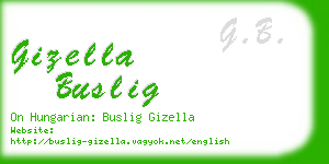 gizella buslig business card